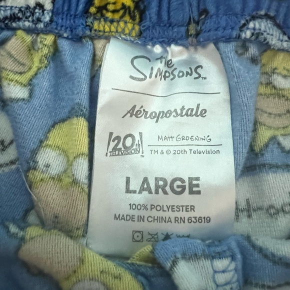 Homer Simpson Blue Cartoon Print mens Pajama Bottoms. Size large. - Picture 2 of 3